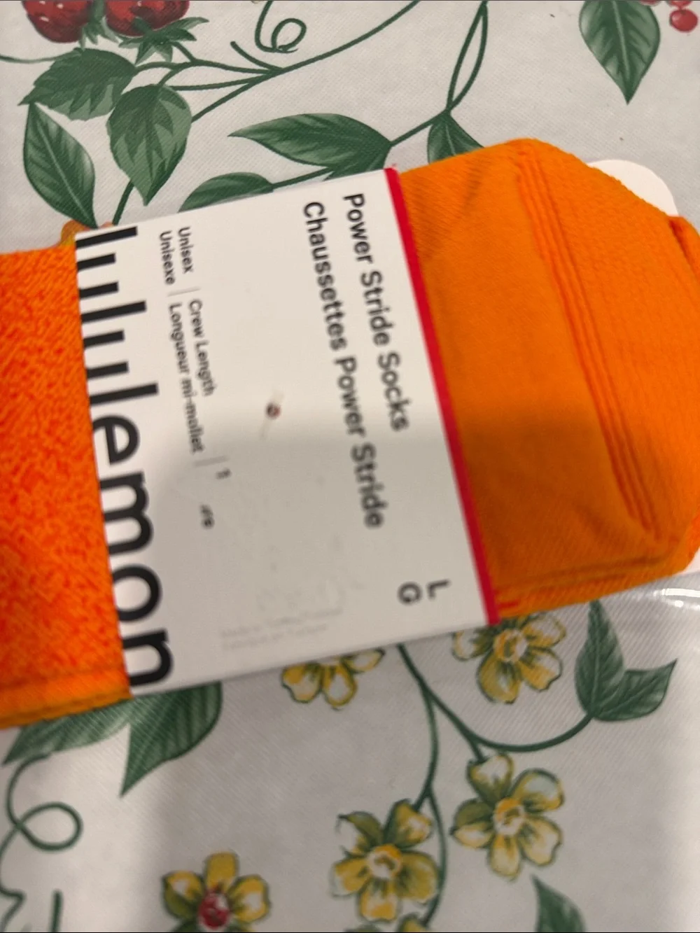 lululemon athletica Power Stride Crew Socks - Bright Orange unisex runner, socks